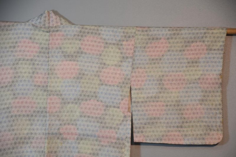Geometric Design Vintage Silk Haori Jacket - Image 9