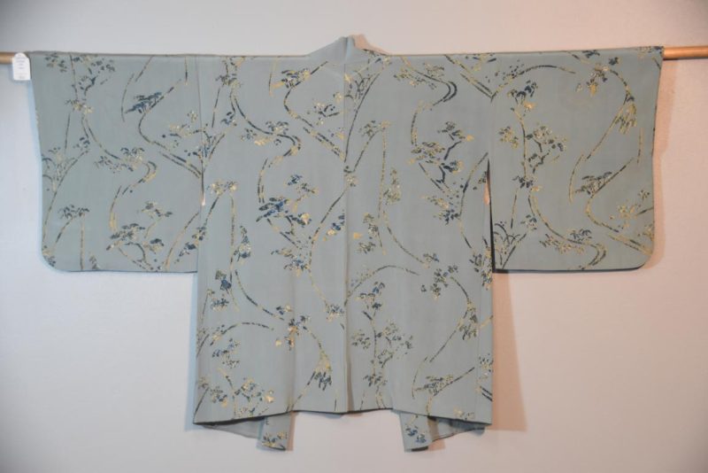 Vintage Pale Blue Silk Haori Jacket - Image 6