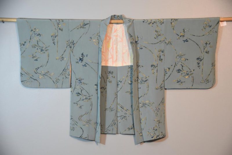 Vintage Pale Blue Silk Haori Jacket - Image 3