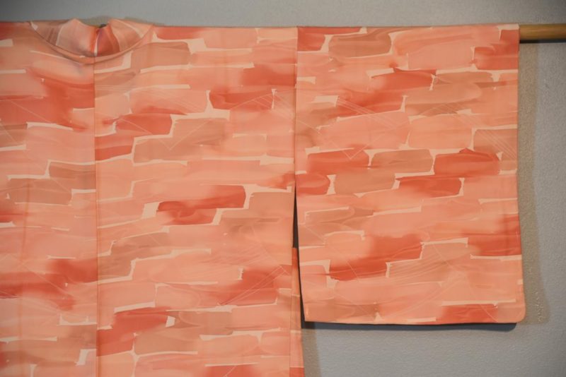 Peach and Pink Silk Vintage Haori Jacket - Image 3