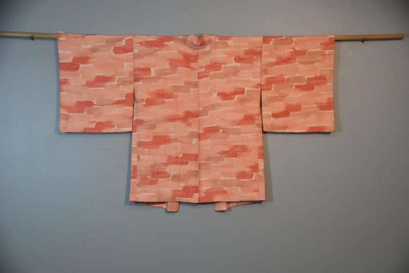 Peach and Pink Silk Vintage Haori Jacket