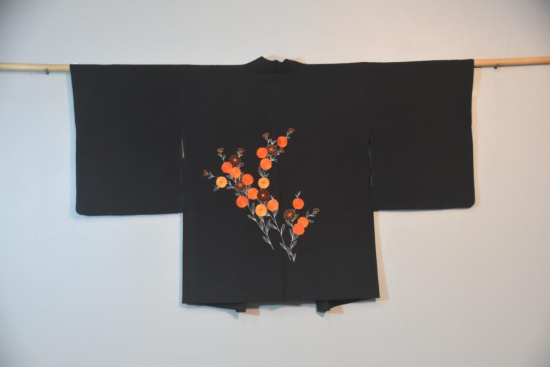 Embroidered Chrysanthemum Silk Vintage Haori Jacket