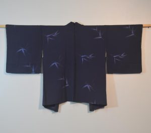 Navy Bamboo Leaf Vintage Silk Haori