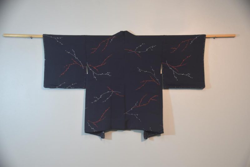 Navy Vintage Japanese Silk Haori
