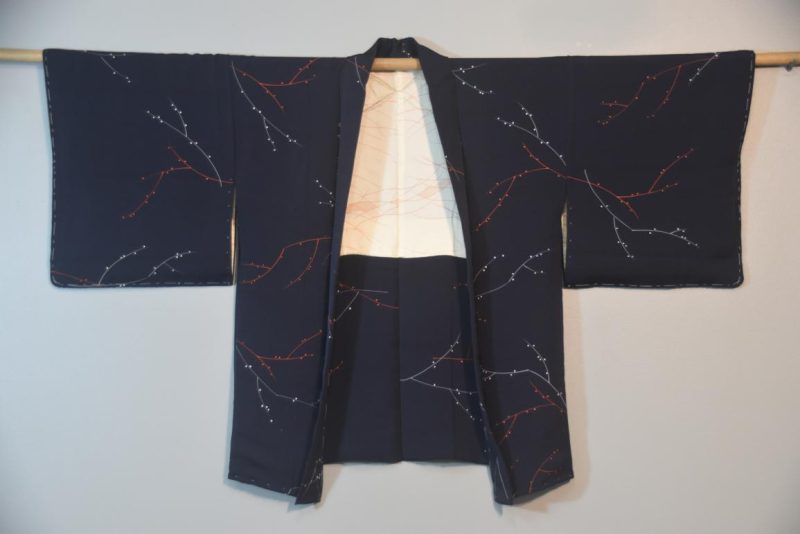 Navy Vintage Japanese Silk Haori - Image 3