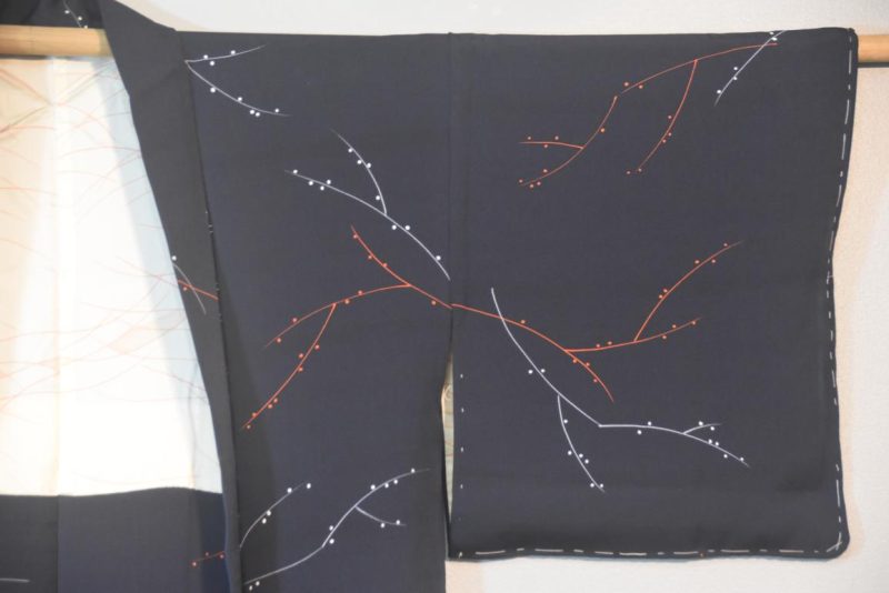 Navy Vintage Japanese Silk Haori - Image 6