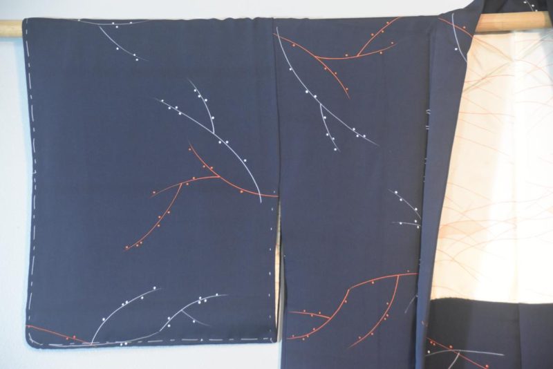 Navy Vintage Japanese Silk Haori - Image 5