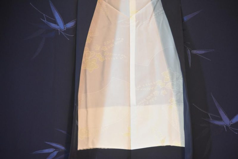 Navy Bamboo Leaf Vintage Silk Haori - Image 6