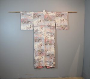 Bird and Flower Vintage Silk Kimono