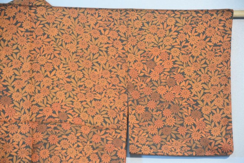 Bronze Daisy Vintage Silk Kimono - Image 7