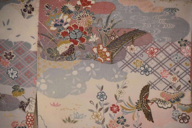 Bird and Flower Vintage Silk Kimono - Image 2