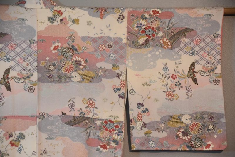 Bird and Flower Vintage Silk Kimono - Image 4