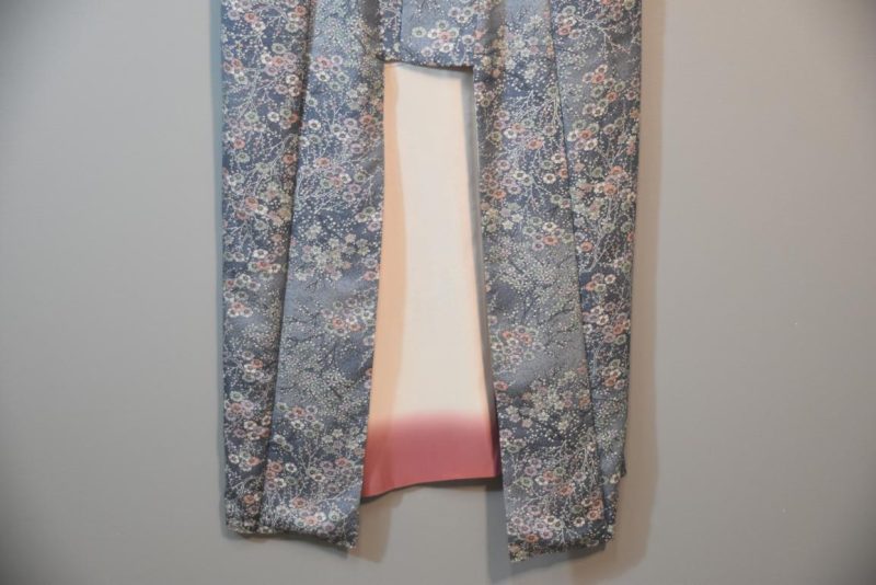 Blue Blossoms Vintage Silk Kimono - Image 8