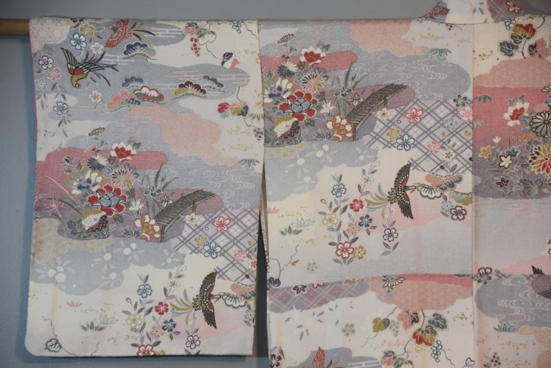 Bird and Flower Vintage Silk Kimono - Image 3