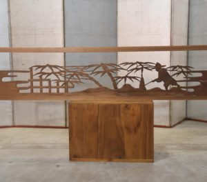 Japanese Carved Wooden Rama Transom Width:1770mm