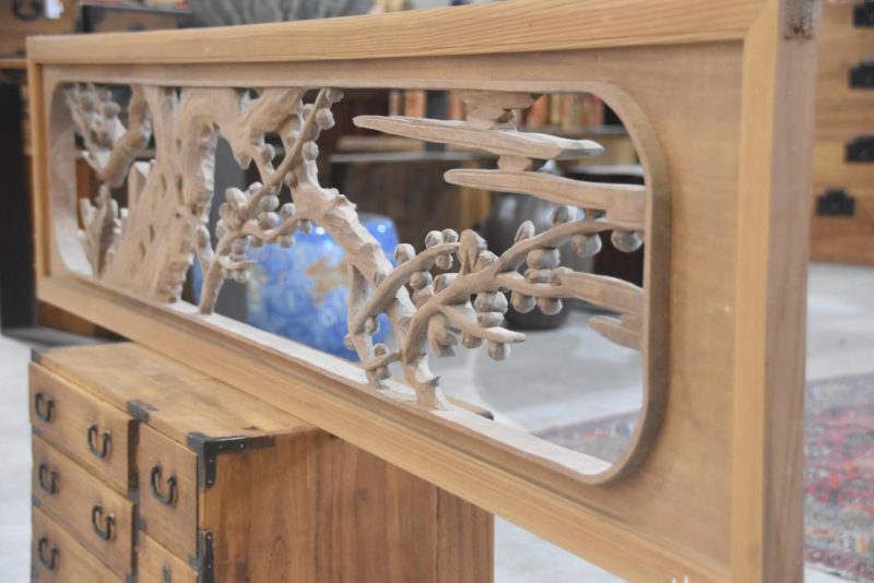 Japanese Carved Wooden Rama Transom Width:1700mm - Image 7