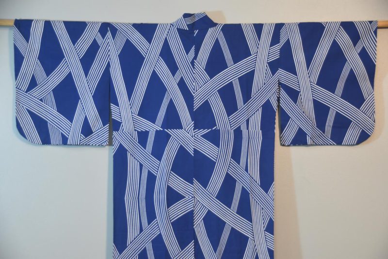 Royal Blue Japanese Cotton Yukata - Image 3