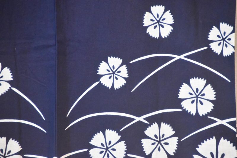 Bold Navy Floral Japanese Cotton Yukata - Image 8