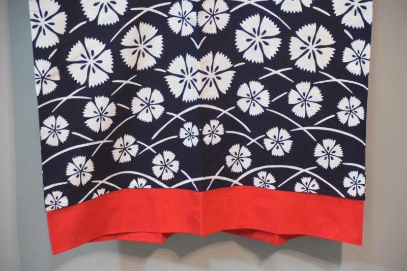 Bold Navy Floral Japanese Cotton Yukata - Image 7