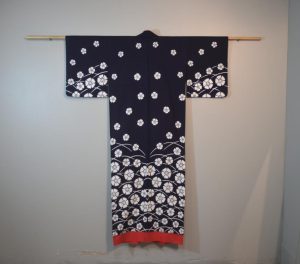 Bold Navy Floral Japanese Cotton Yukata