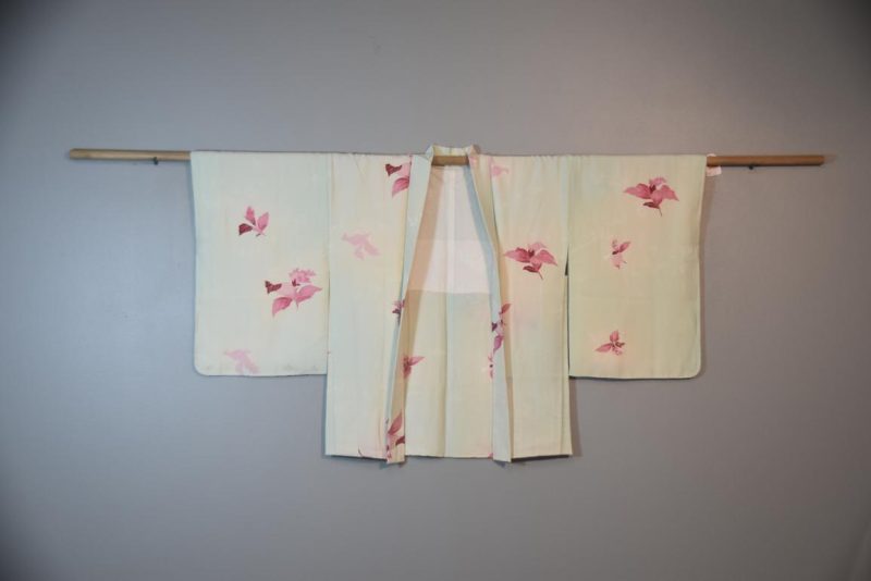 Mint Green Vintage Silk Haori - Image 5