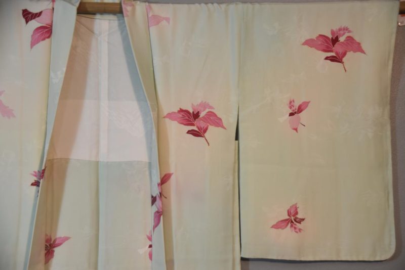 Mint Green Vintage Silk Haori - Image 3