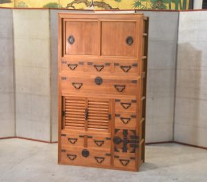 Antique Kyoto Region 2 Section Merchants Chest Width:910mm