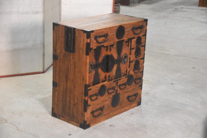 Meiji Period Tokyo Region Merchant Chest Width:720mm - Image 11