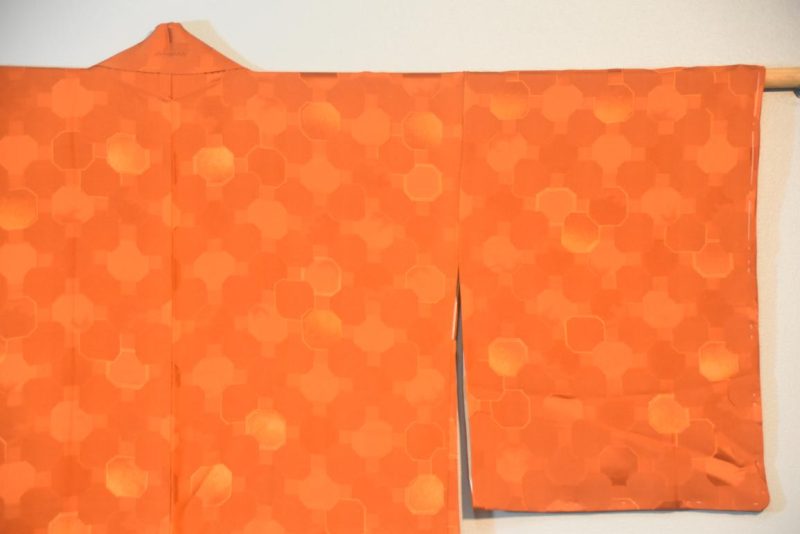 Russet Geometric Silk Jacquard Haori - Image 8