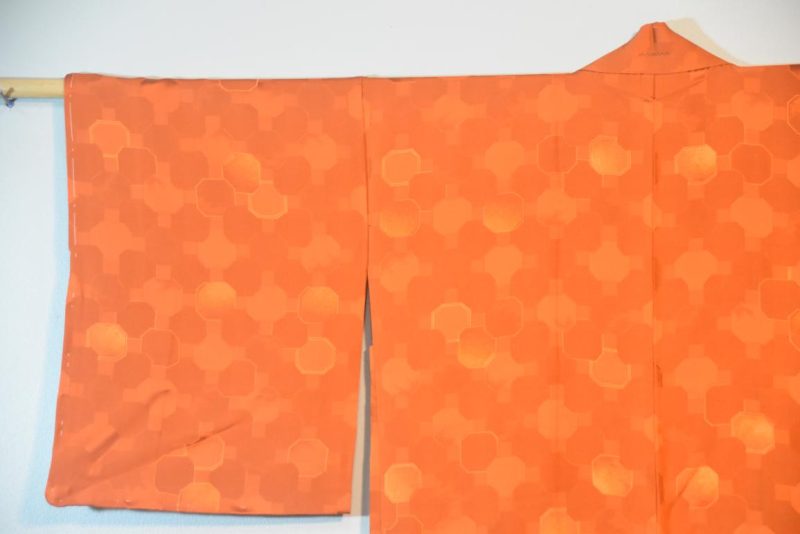 Russet Geometric Silk Jacquard Haori - Image 7