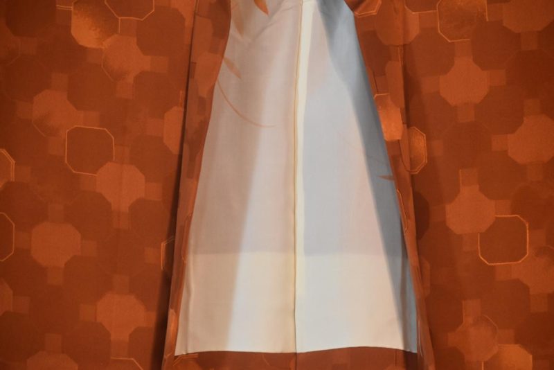 Russet Geometric Silk Jacquard Haori - Image 3