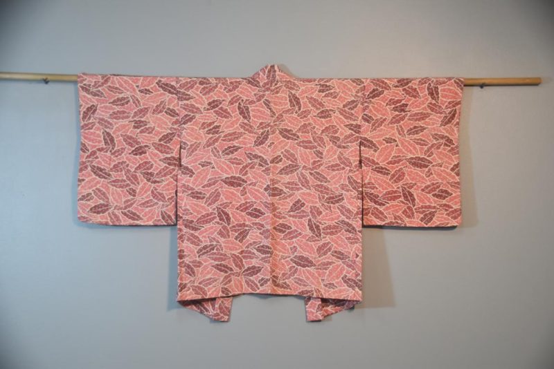 Leaves in Pink Vintage Silk Haori