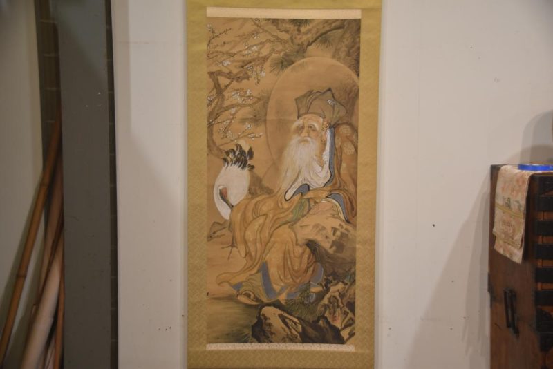 Sage and Crane Scroll Width:820mm
