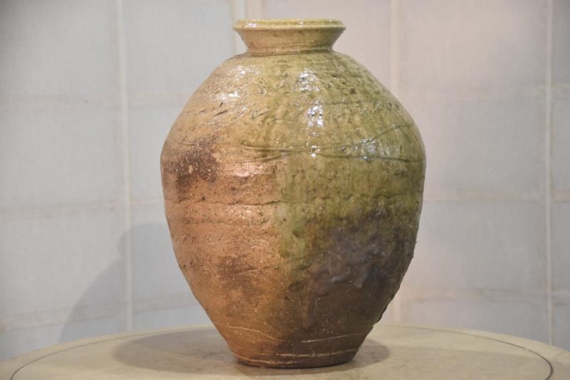 Wood Fired Japanese Pottery Vase Width:250mm - Image 11