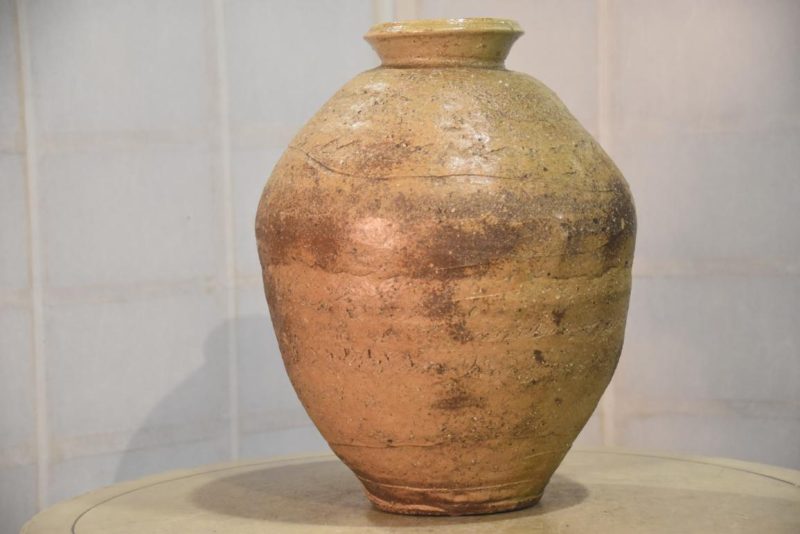 Wood Fired Japanese Pottery Vase Width:250mm - Image 9