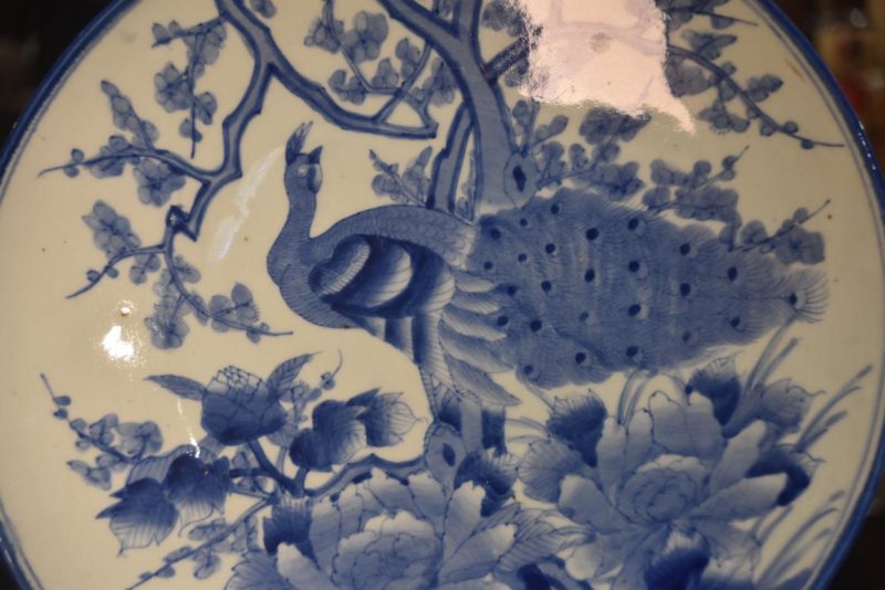 Japanese Blue and White Ceramic Plate Width:450mm - Image 2