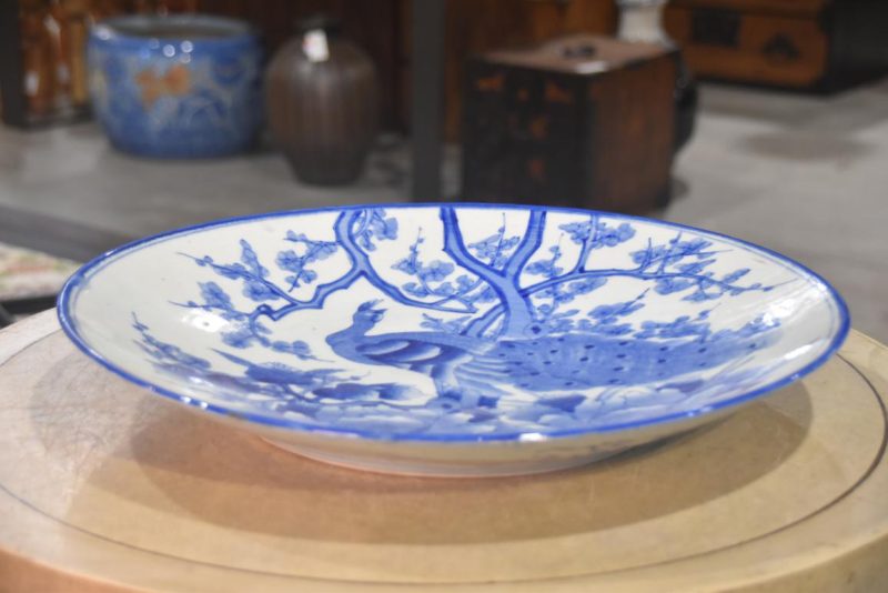 Japanese Blue and White Ceramic Plate Width:450mm - Image 4