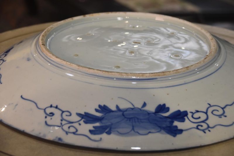 Japanese Blue and White Ceramic Plate Width:450mm - Image 5