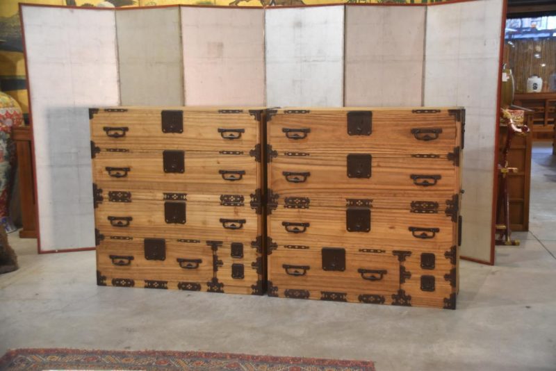 A Pair of Antique Clothing Chests Width:2120mm