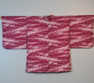 White and Maroon Vintage Silk Haori