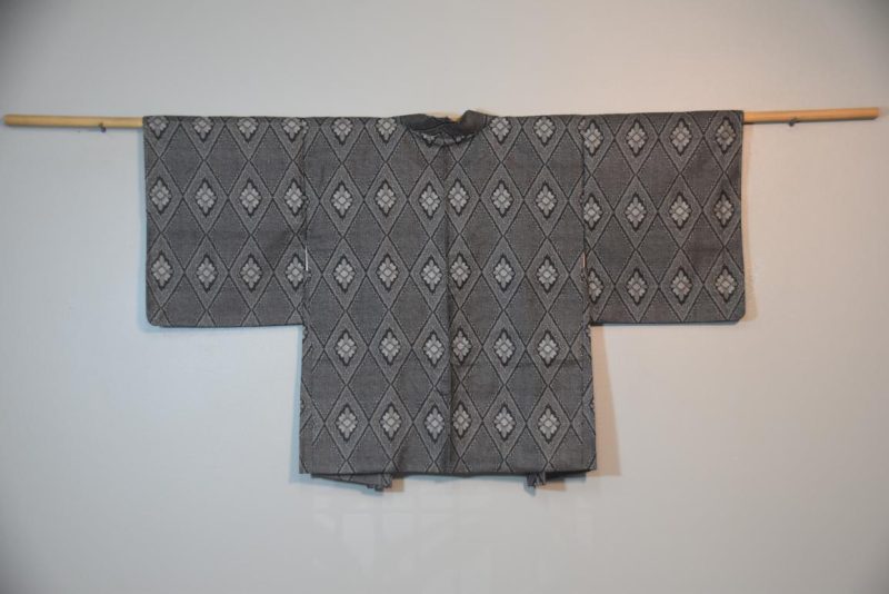 Black White Vintage Silk Haori