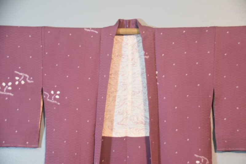 Japanese Mauve Vintage Silk Haori - Image 4