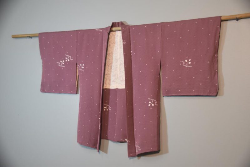 Japanese Mauve Vintage Silk Haori - Image 3