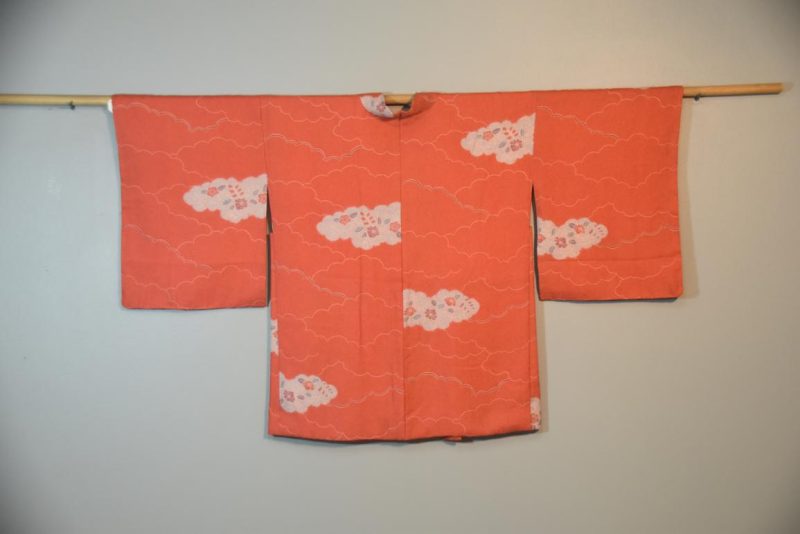 Japanese Deep Peach Vintage Silk Haori - Image 7