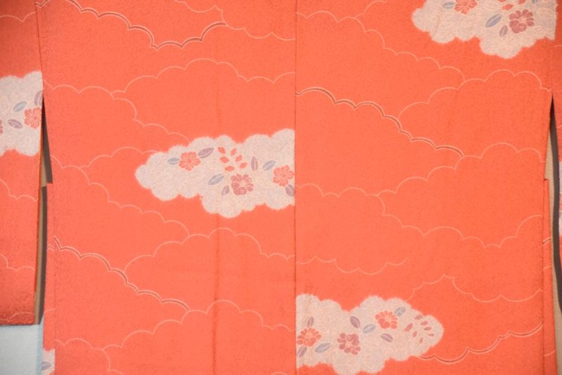 Japanese Deep Peach Vintage Silk Haori - Image 2