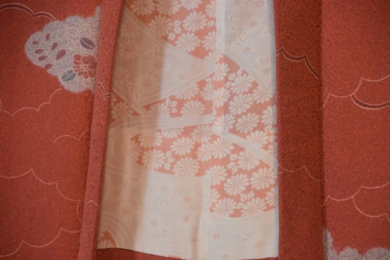 Japanese Deep Peach Vintage Silk Haori - Image 5