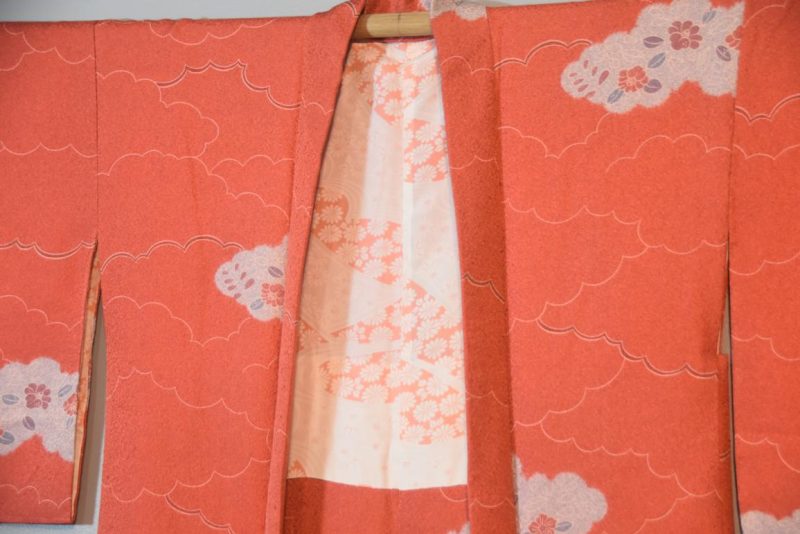 Japanese Deep Peach Vintage Silk Haori - Image 4