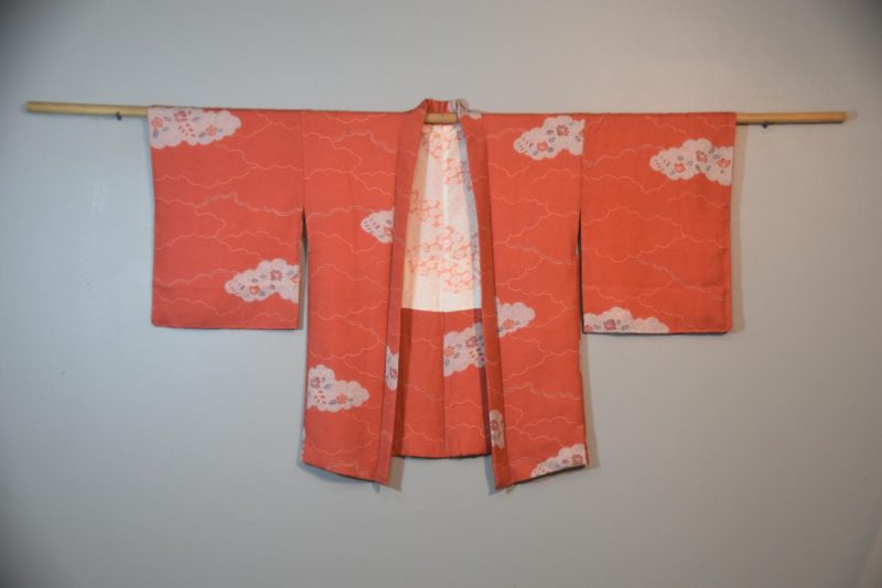 Japanese Deep Peach Vintage Silk Haori