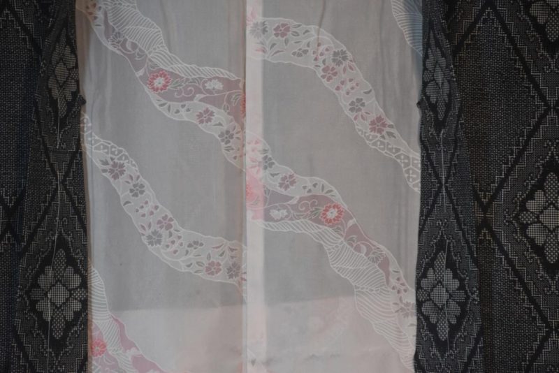 Black White Vintage Silk Haori - Image 6