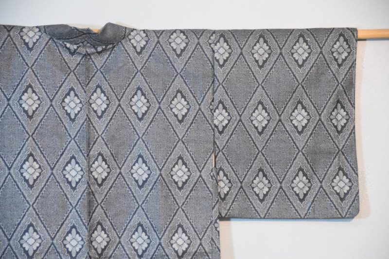 Black White Vintage Silk Haori - Image 3